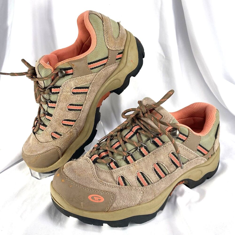 HI-TEC Bandera Low Hiking Shoes Women 8.5 Waterproof/DRI-TEC Brown/Orange 212209